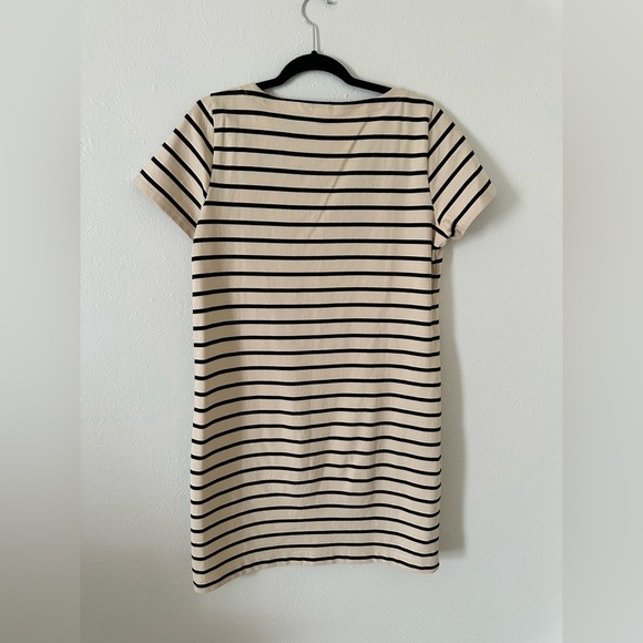 🌟SALE🌟 J. Crew cream and black striped dress with shoulder zipper detail - Picture 5 of 5